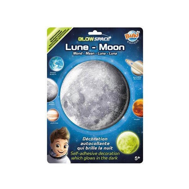 Tamsoje švytintis 3D lipdukas „Mėnulis“