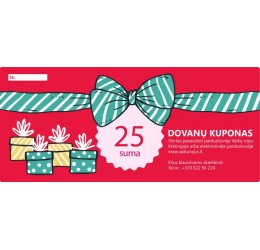 25 eurų Dovanų kuponas apsipirkimui