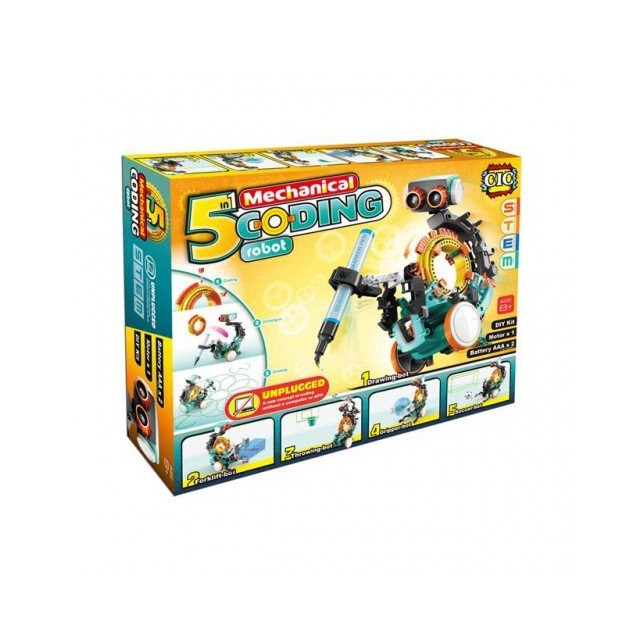 Mechaninis kodavimo konstruktorius "Robotas 5in1"