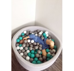 Apvalus minkštas kamuoliukų baseinas 90 cm 150 kamuoliukų