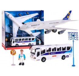 Aviacijos rinkinys: keleivinis lėktuvas su autobusu