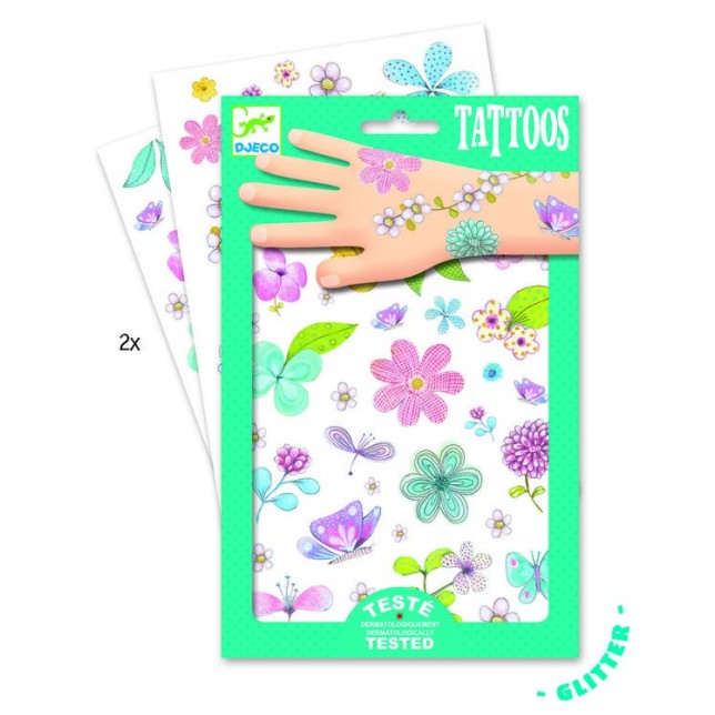 Djeco laikinosios tatuiruotės "Gėlių laukai"