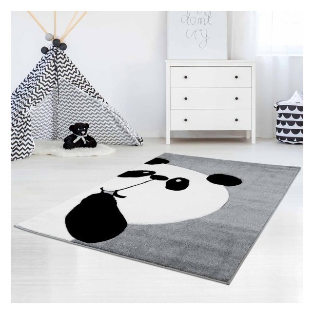 Pilkas kilimas "Didelė panda"
