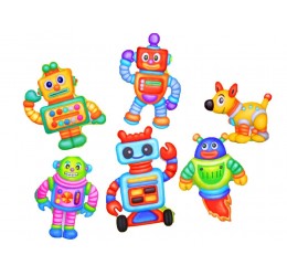 Magnetukų gamybos rinkinys "Linksmieji robotai"