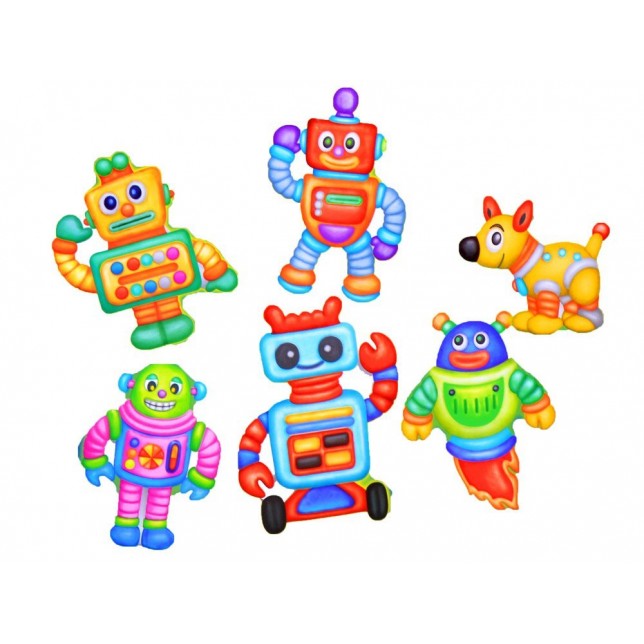 Magnetukų gamybos rinkinys "Linksmieji robotai"
