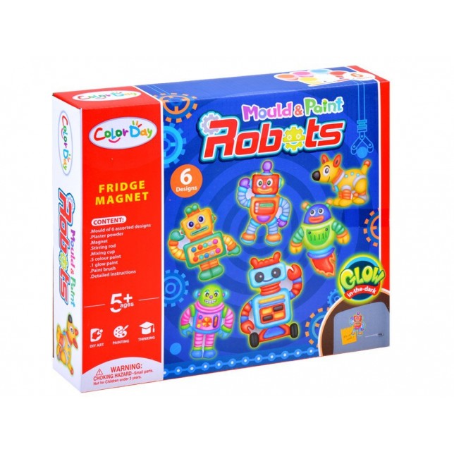 Magnetukų gamybos rinkinys "Linksmieji robotai"