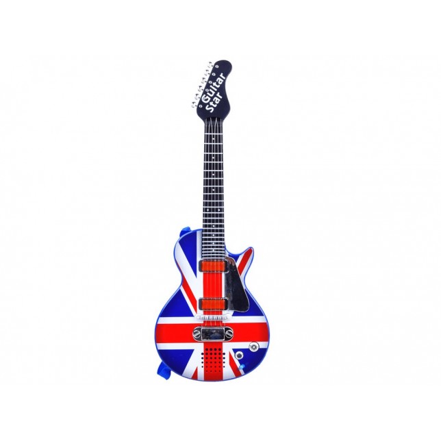 Vaikiška vėliavos dizaino elektrinė gitara su ausinėmis
