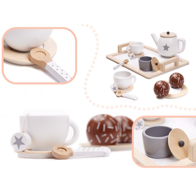 Medinių indų rinkinys "Arbatos metas"