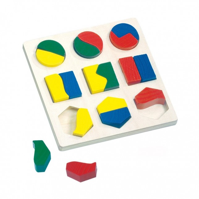 Medinė geometrinių formų dėlionė, 2+