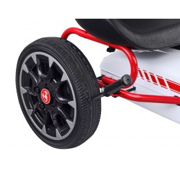 Baltos spalvos Go-kart automobilis "Abarth"