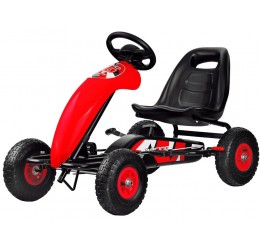 Pedalais minamas raudonas Go-kart automobilis