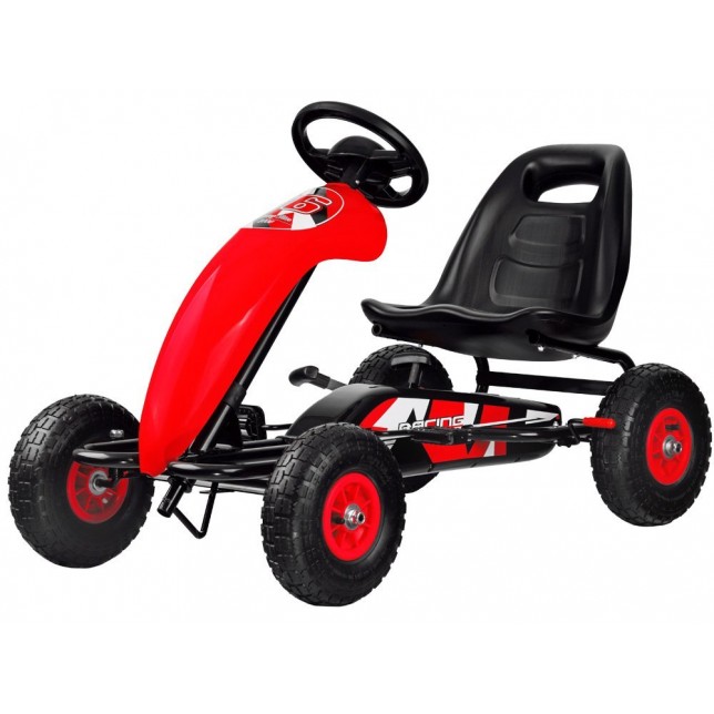 Pedalais minamas raudonas Go-kart automobilis