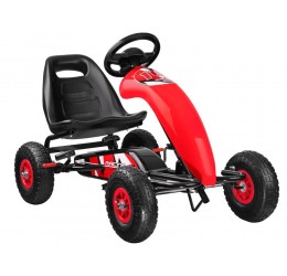 Pedalais minamas raudonas Go-kart automobilis
