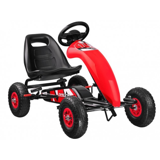 Pedalais minamas raudonas Go-kart automobilis