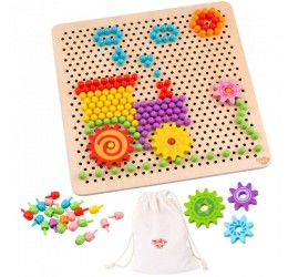 Spalvinga medinė mozaika su smeigtukais "Tooky Toy"