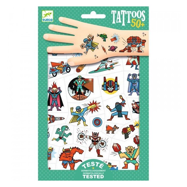 Tatuiruočių rinkinys "Superherojai" 50+vnt.