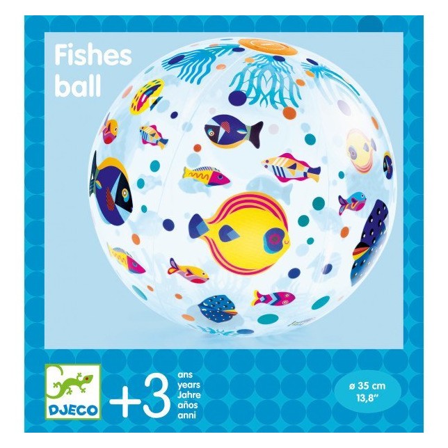 Pripučiamas kamuolys "Spalvingos žuvelės" 35 cm