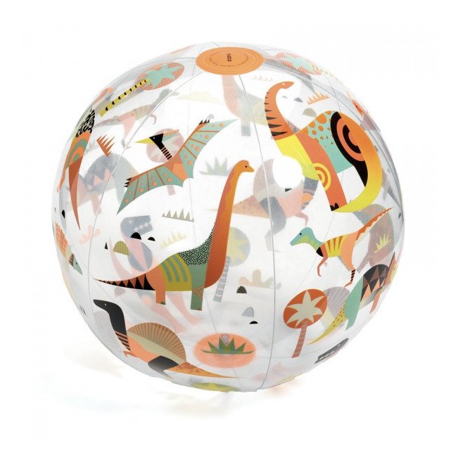 Pripučiamas kamuolys "Spalvoti dinozaurai" 35 cm