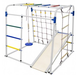 Pastatomas sporto kompleksas vaikams, balta-vaivorykštė