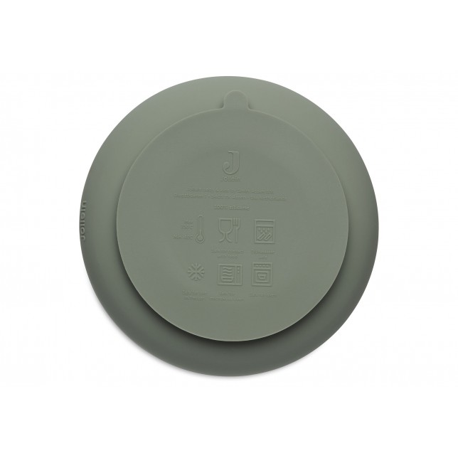 Prilimpantis silikono dubenėlis "Ash Green"