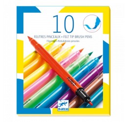 Djeco 10 ryškiaspalvių flomasterių