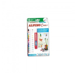 Alpino dažai piešimui ant stiklo (12 splavų)