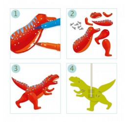 Djeco rinkinys lėlės marionetes "Dinozaurai"
