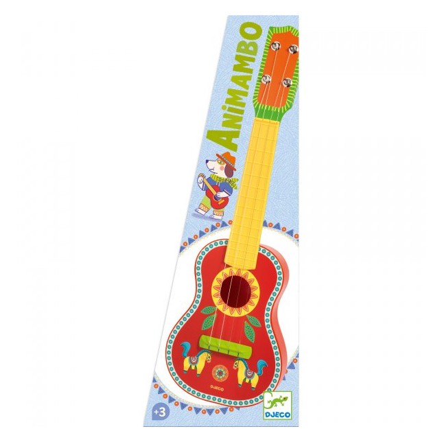 Ryškiaspalvis muzikos instrumentas "Havajų gitara"