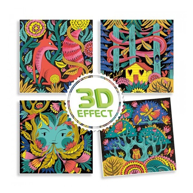3D dažymo rinkinys su flomasteriais "Miškas"