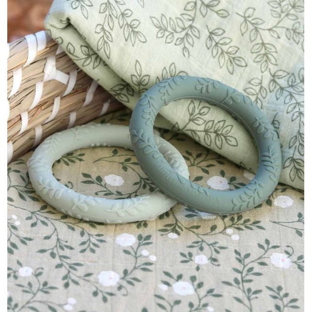 Silikoniniai kramtukai "Lapeliai" (sage)