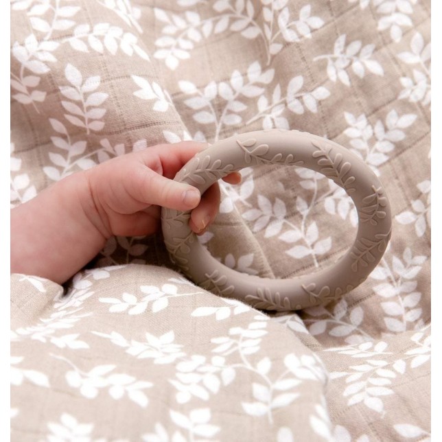 Silikoniniai kramtukai "Lapeliai" (taupe)