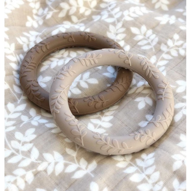 Silikoniniai kramtukai "Lapeliai" (taupe)