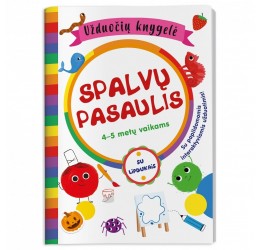 Užduočių knygelė su lipdukais "Spalvų Pasaulis"