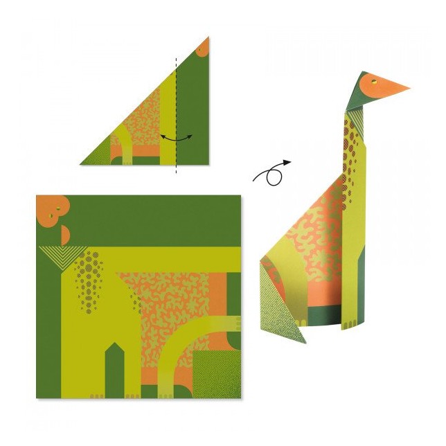 Djeco origami rinkinys "Dinozaurai"