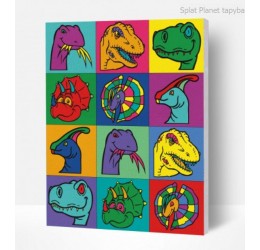 Tapybos pagal skaičius rinkinys "Dinozaurai" 30x40 cm