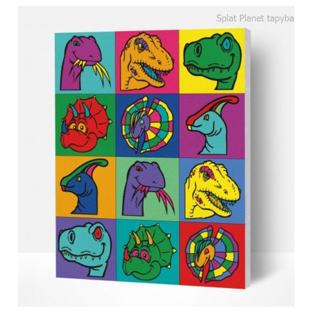 Tapybos pagal skaičius rinkinys "Dinozaurai" 30x40 cm