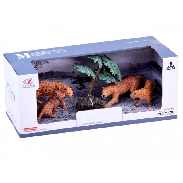 Gyvūnų figūrėlių rinkinys "Safari leopardai"