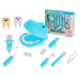 Mėlynas vaikiškas odontologo rinkinys "Begemoto dantys"