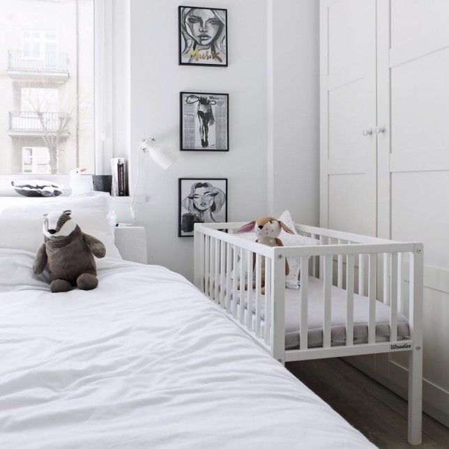 Mini kūdikių lovytė - "Crib white" 90x40 cm