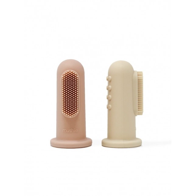 Mushie silikoninis dantų šepetėlis "Blush / Sand" (2vnt.)
