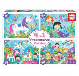 Dėlionių rinkinys "Fantastiškas pasaulis" 4 vnt.