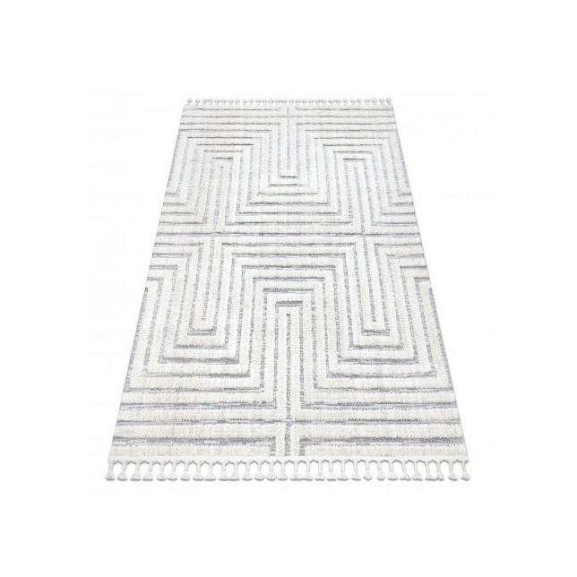 Kilimas - labirintas (pilka/balta)