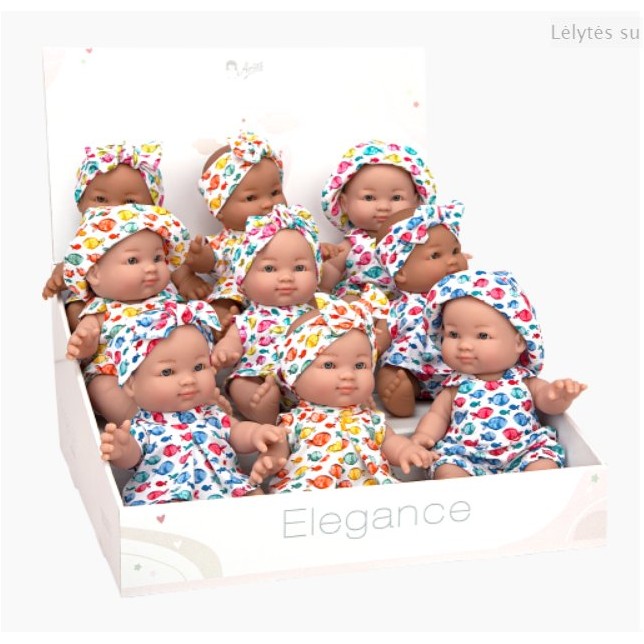 Lėlytės su žuvyčių rašto rūbeliais 24cm