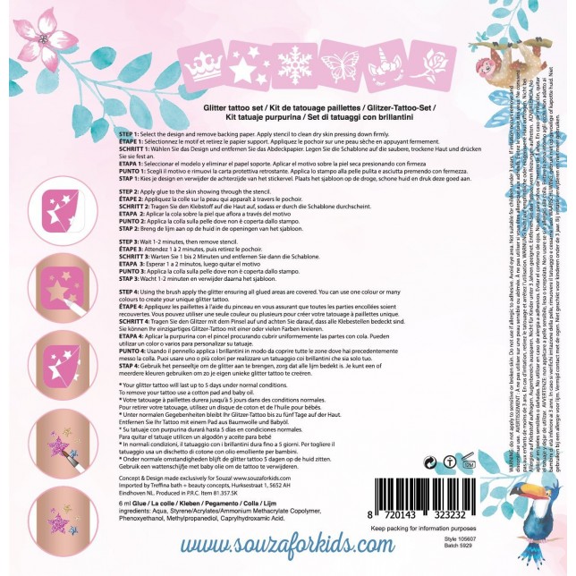 Blizgių tatuiruočių rinkinys "Fėja"