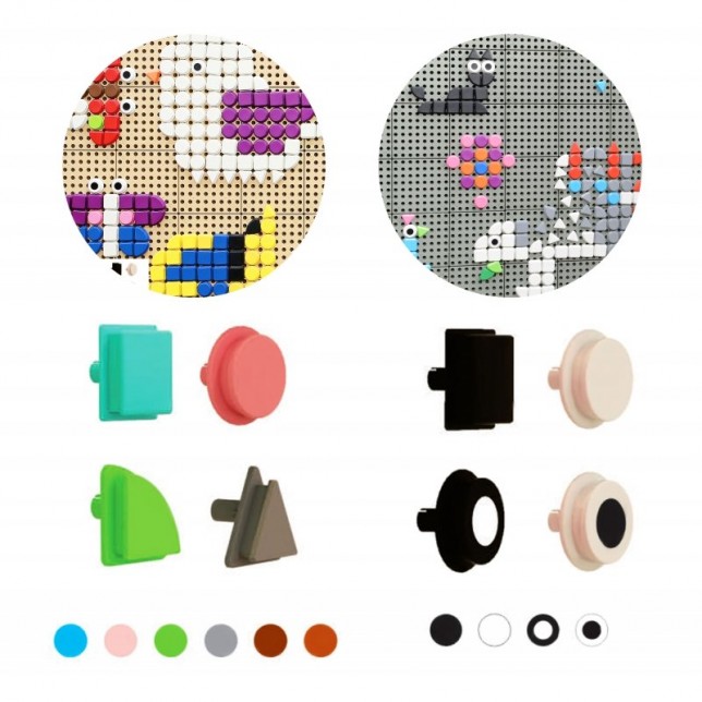 MASTERKIDZ kūrybinei lentai skirtos geometrinės figūros 256 vnt.