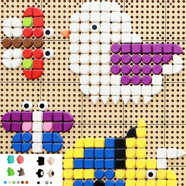 MASTERKIDZ kūrybinei lentai skirtos geometrinės figūros 256 vnt.