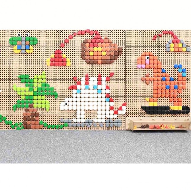 MASTERKIDZ kūrybinei lentai skirti smeigtukai ''Formos'' 64 vnt.