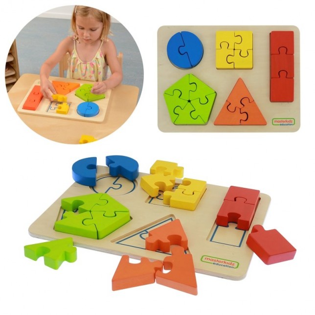 Masterkidz medinė dėlionė ''Geometrinės figūros''