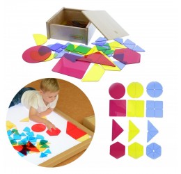 MASTERKIDZ skaidrių - spalvingų geometrinių figūrų rinkinys