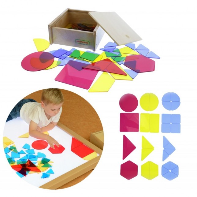 MASTERKIDZ skaidrių - spalvingų geometrinių figūrų rinkinys